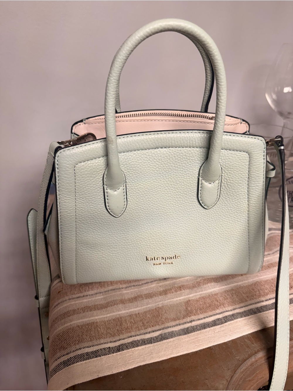 Mint Green Women's Leather Satchel Handbag